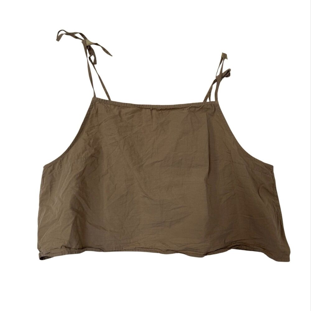 ARQ Lucy top 3XL Taupe Minimalist Organic Cotton Cropped Made In USA‎